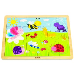 Viga Wooden Puzzle - Insects 24pc